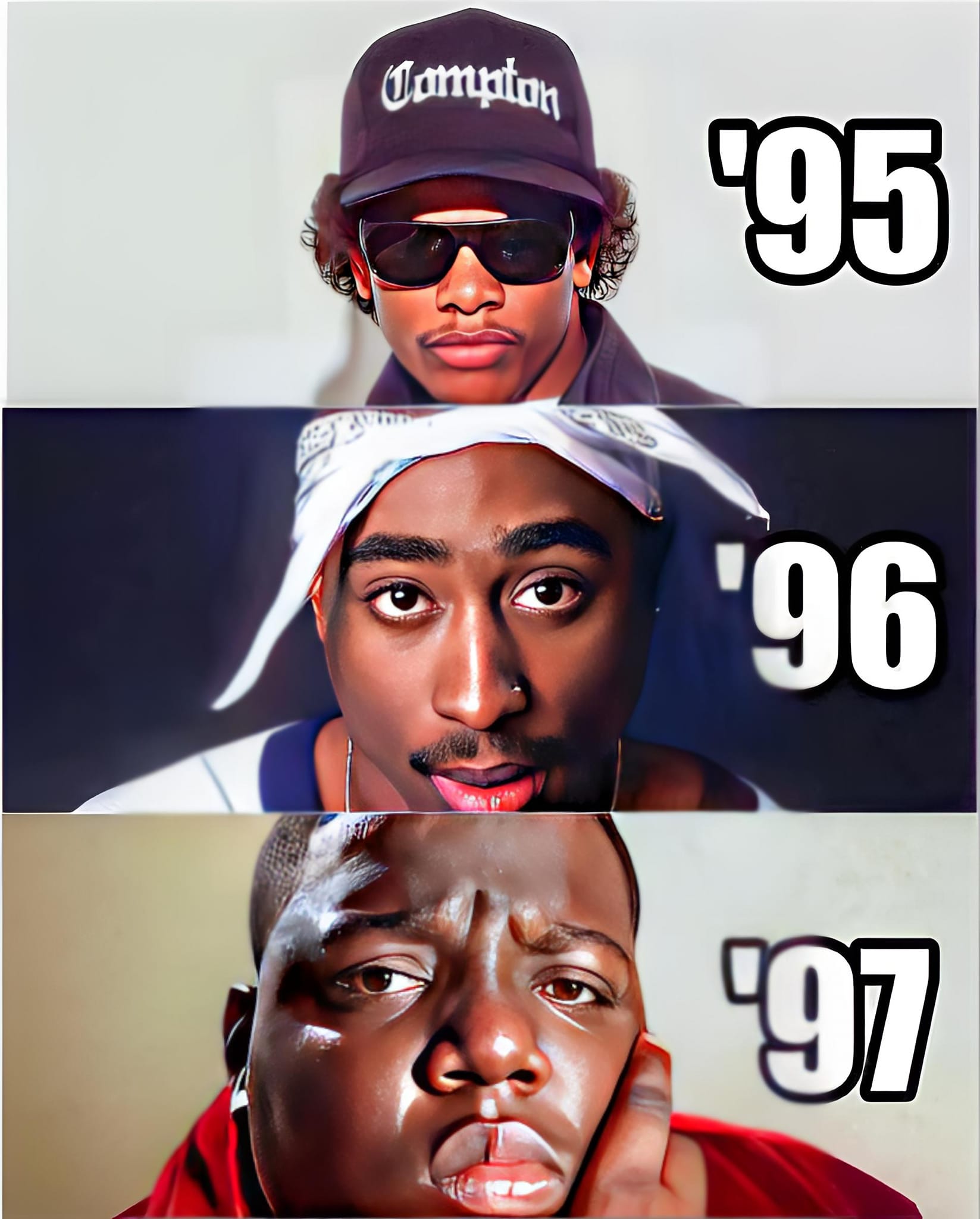 Top legends rappers Eazy-E, Tupac Shakur and Big