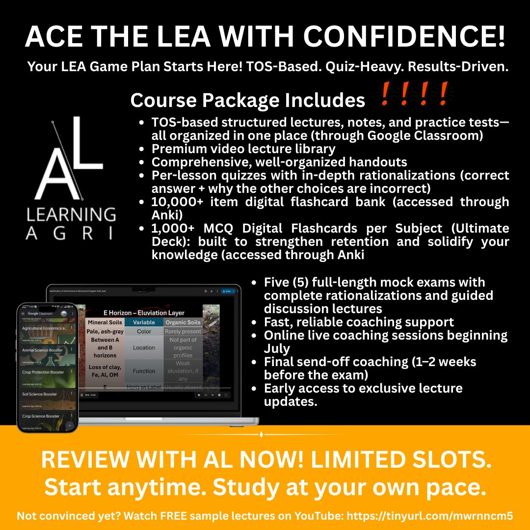 Learning Agri with Al - Licensure Exam for Agriculturist - LEA Review