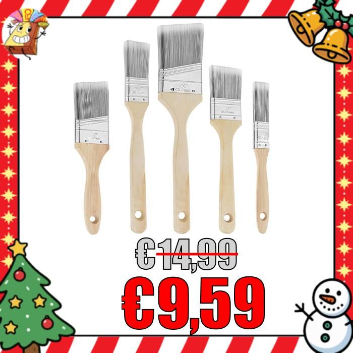 Set 36 Pennelli Piatti Piccoli Per Pittura - Manico In Legno, Per Ritocchi E Pulizia