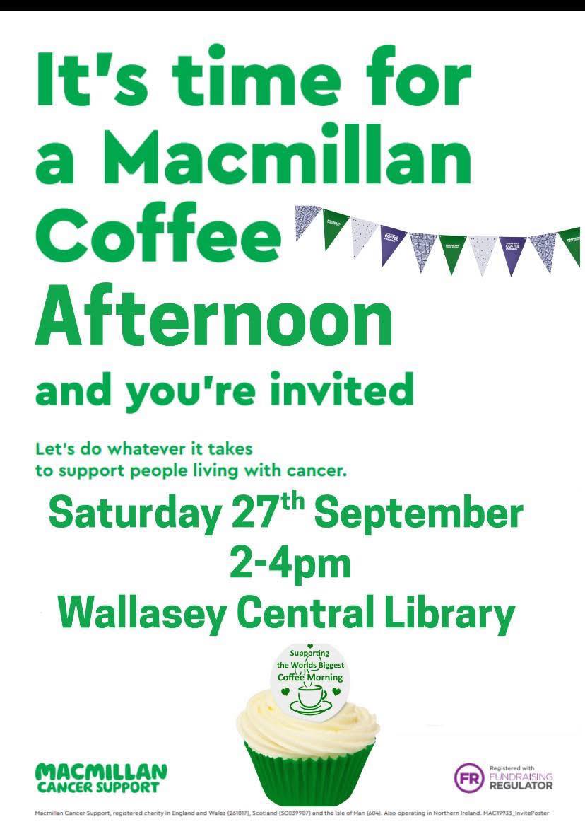 Friends - This Saturday . MacMillan coffee afternoon 2-4pm with raffle ...