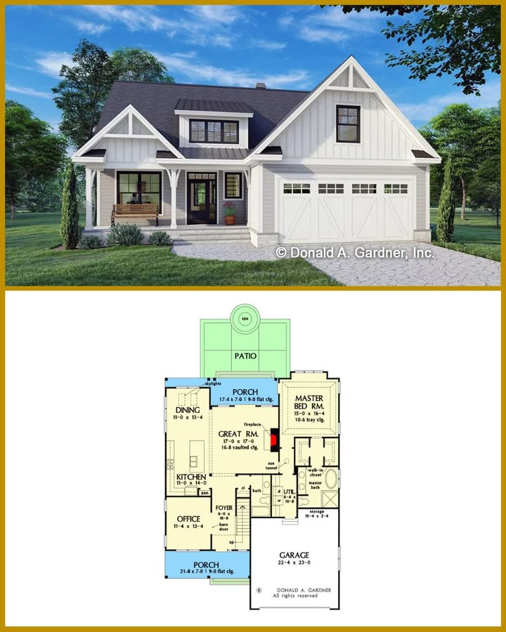 Cozy - Check Out This Breathtaking Cottage Style Farmhouse Plan With 4 ...