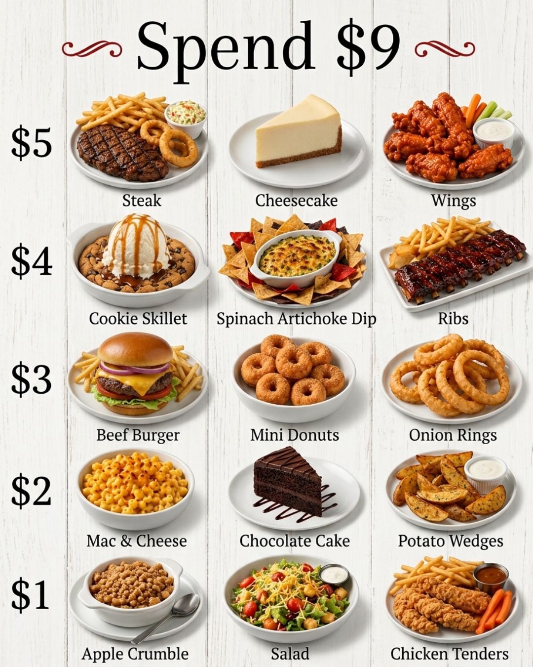 The $7 Deal Lover's Menu is here. Which two or more for $7 each
