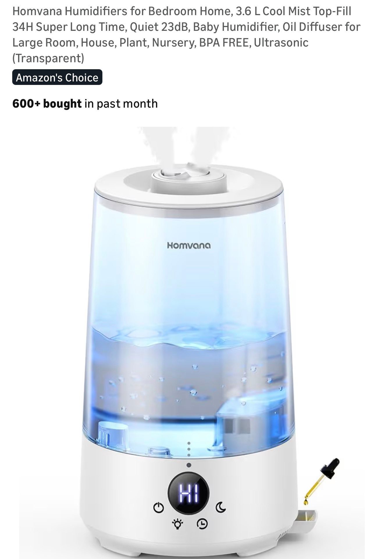 Homvana Humidifiers for Bedroom Home| SUN 215‼️ ⬆️ BIDS WILL  display picture 1