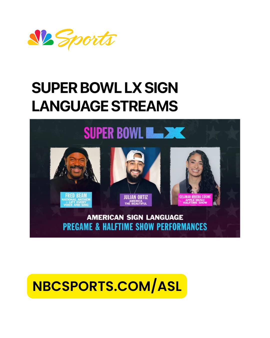 Deaf Equality - SUPER BOWL LX SIGN LANGUAGE STREAMS SUN,... | Facebook