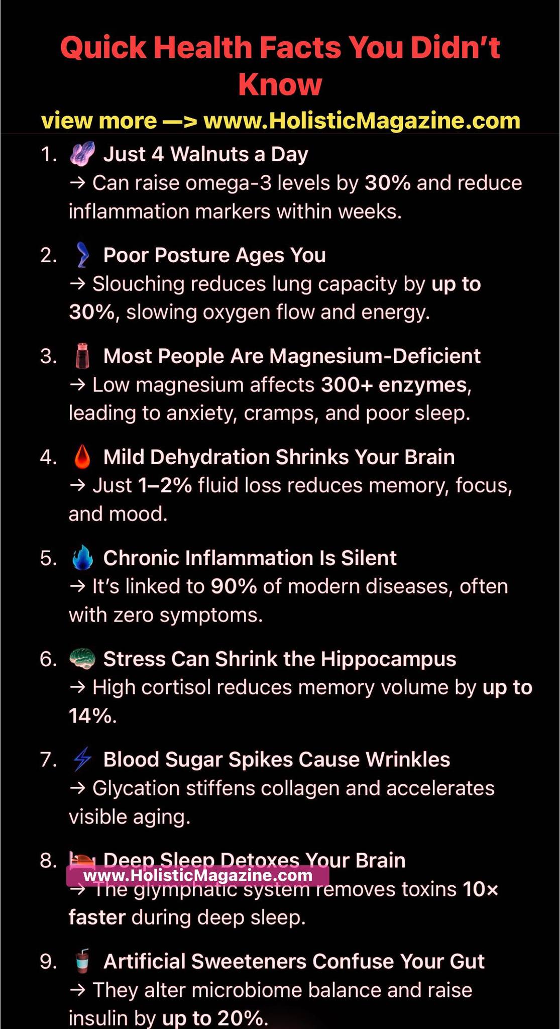 Holistic - Quick Health Facts You Didn’t Know #holisticmagazine | Facebook