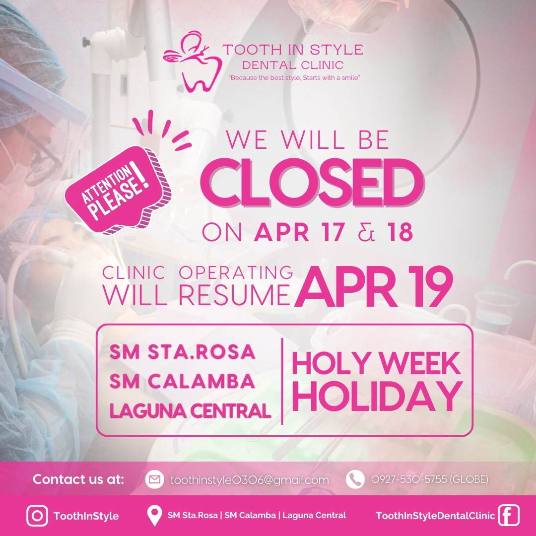 Tooth - 🦷 Holy Week Schedule at Tooth In Style Dental Clinic 🕊️ Wishing ...