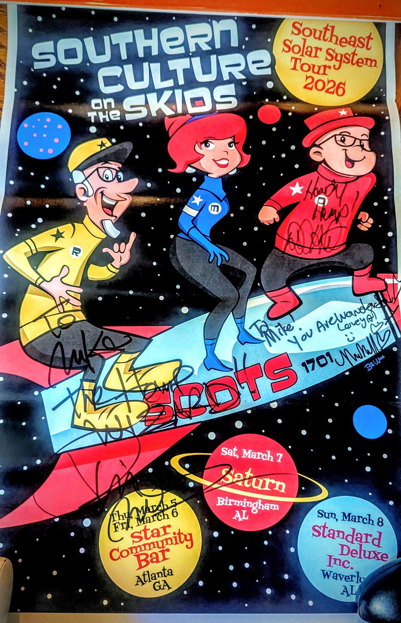 Southern Culture on the Skids tour poster inspired by Kirby Surfers
