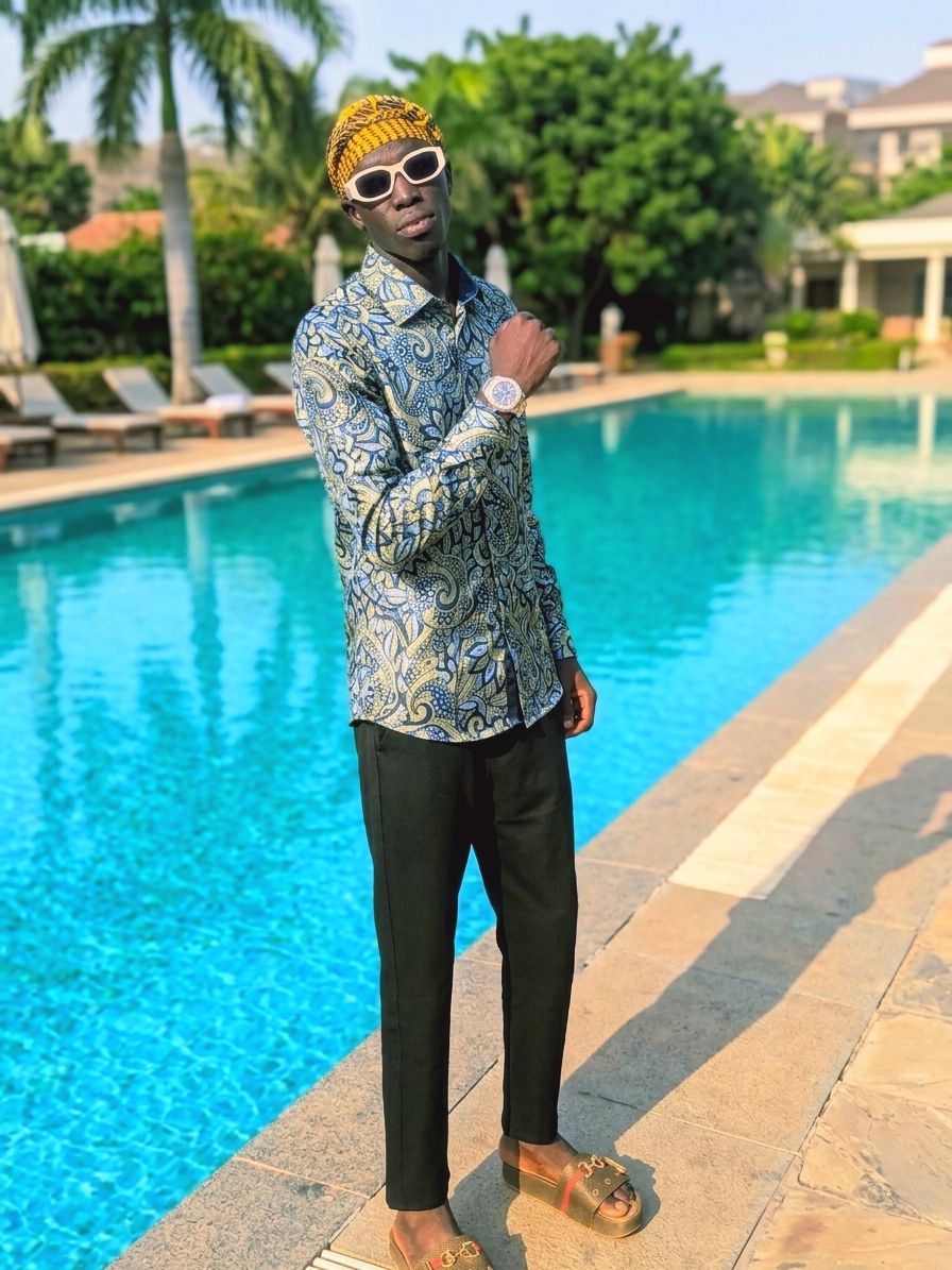 Küäñy MB's stylish poolside pose