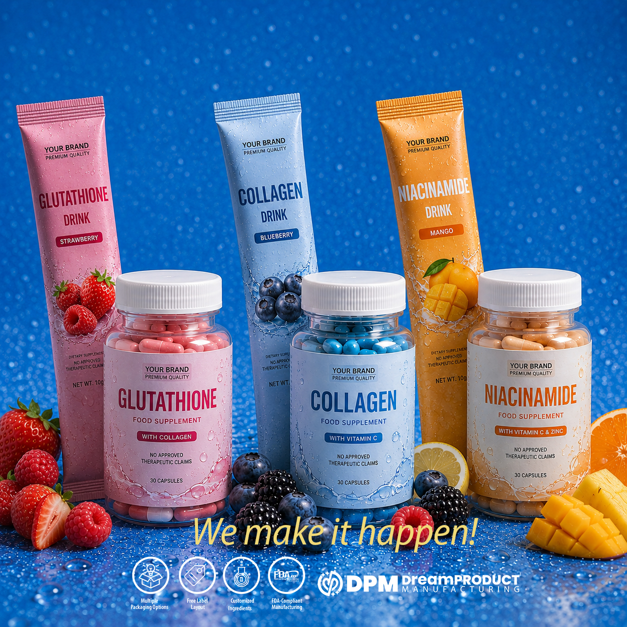 🍓🍏✨ DUAL BRANDING. DOUBLE THE PRODUCT POSSIBILITIES! Why stop at one product when your brand can offer more? Build a complementary Fruit Mix Beauty & Wellness Line with two different product formats