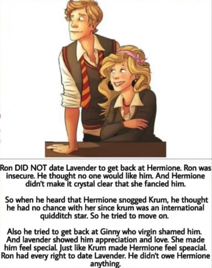 Harry Potter fans ϟ | Ron had every right to date Lavender | Facebook