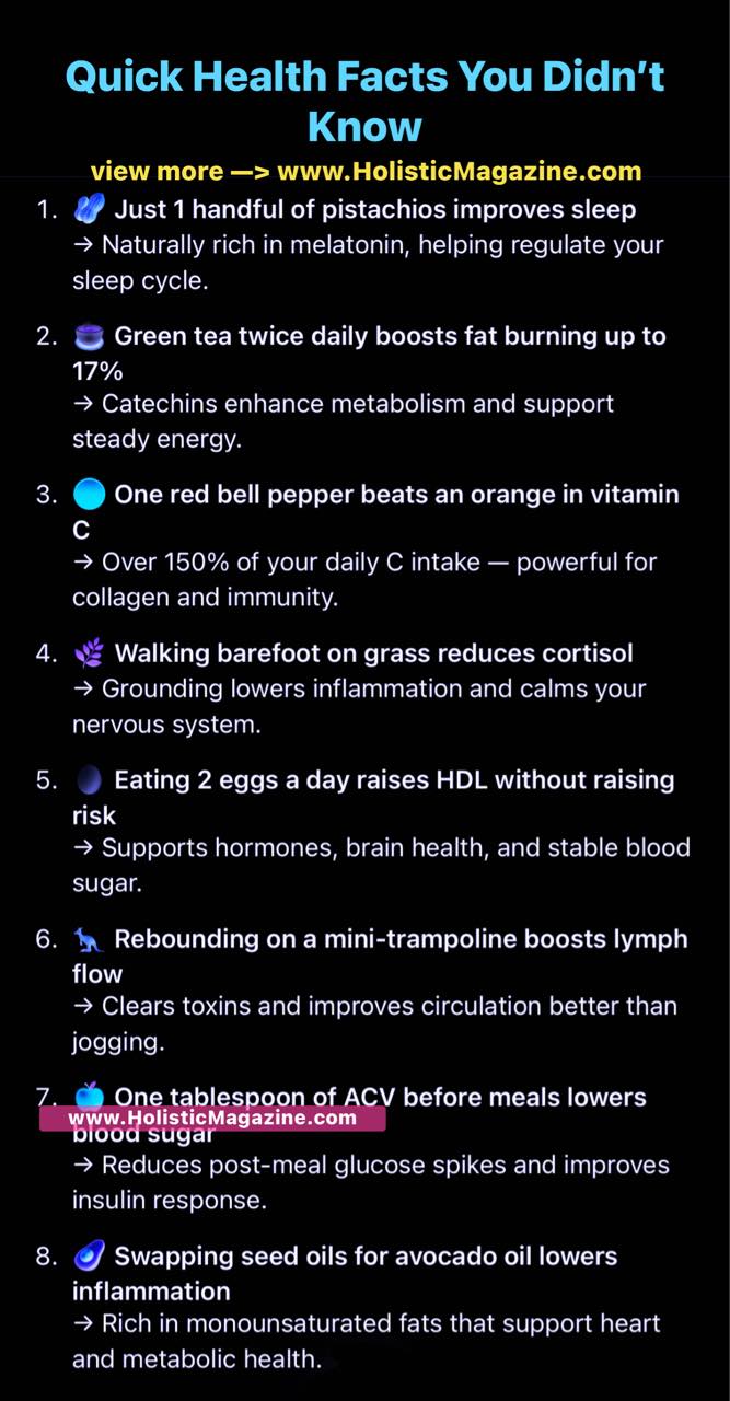 Holistic - Quick Health Facts You Didn’t Know #holisticmagazine | Facebook