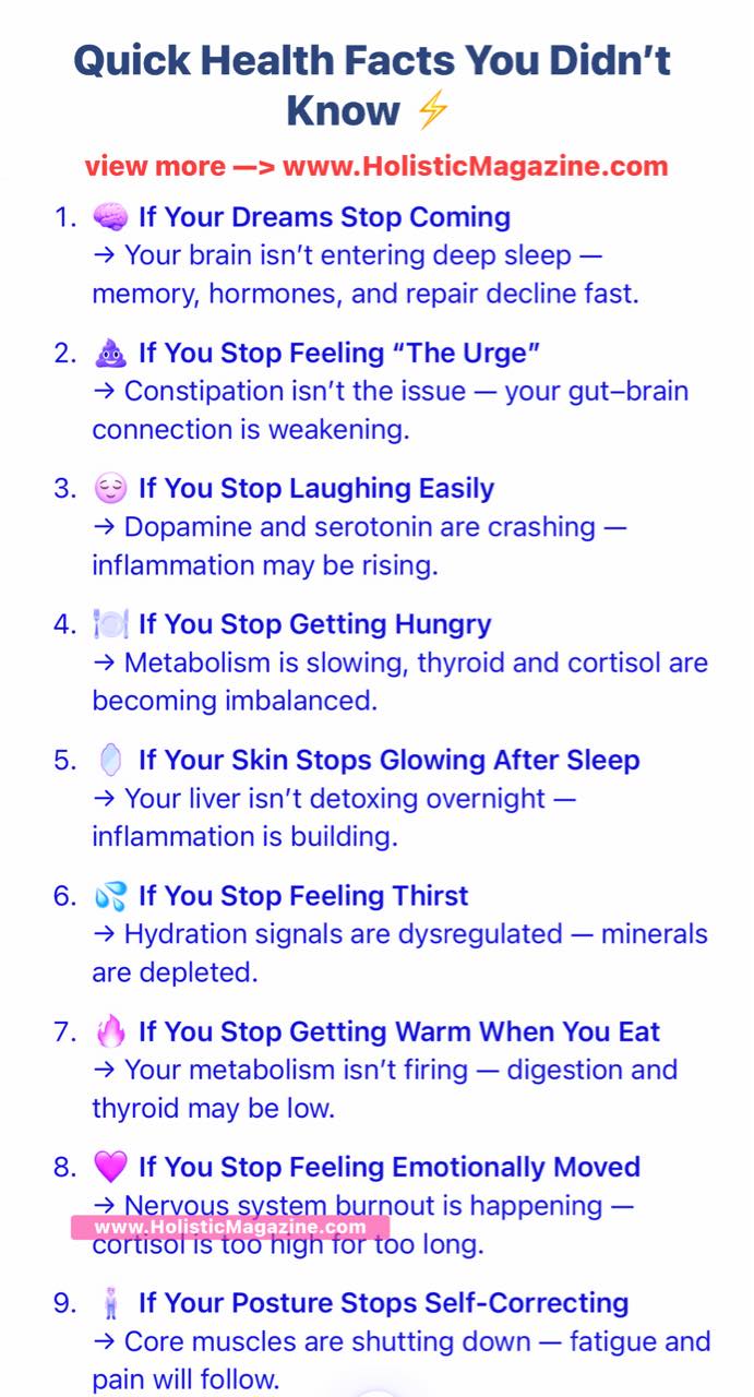 Holistic - Quick Health Facts You Didn’t Know ⚡️ #holisticmagazine ...