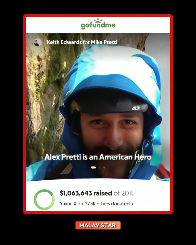Malay STAR - 🔥 Over $1 MILLION raised on Alex Pretti GoFundme | Facebook