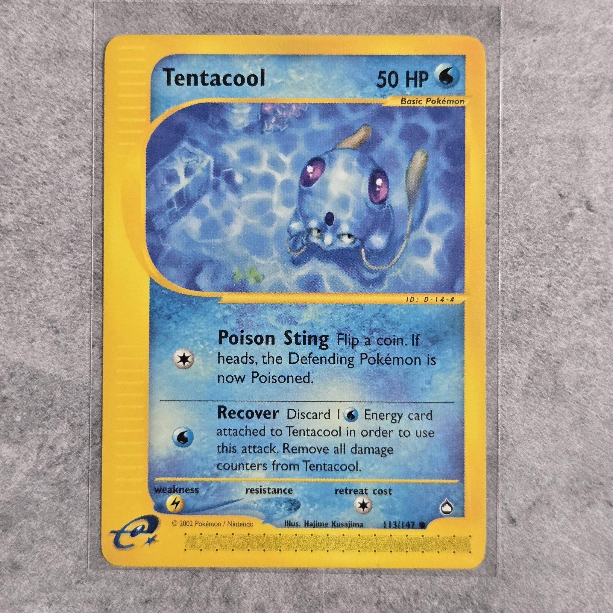 Inverted back Tentacool error card from Aquapolis set