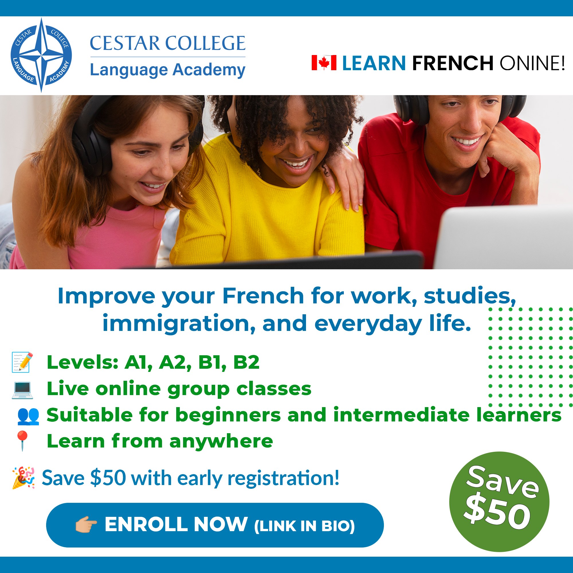 Cestar Collège, Académie de langues | Montreal QC
