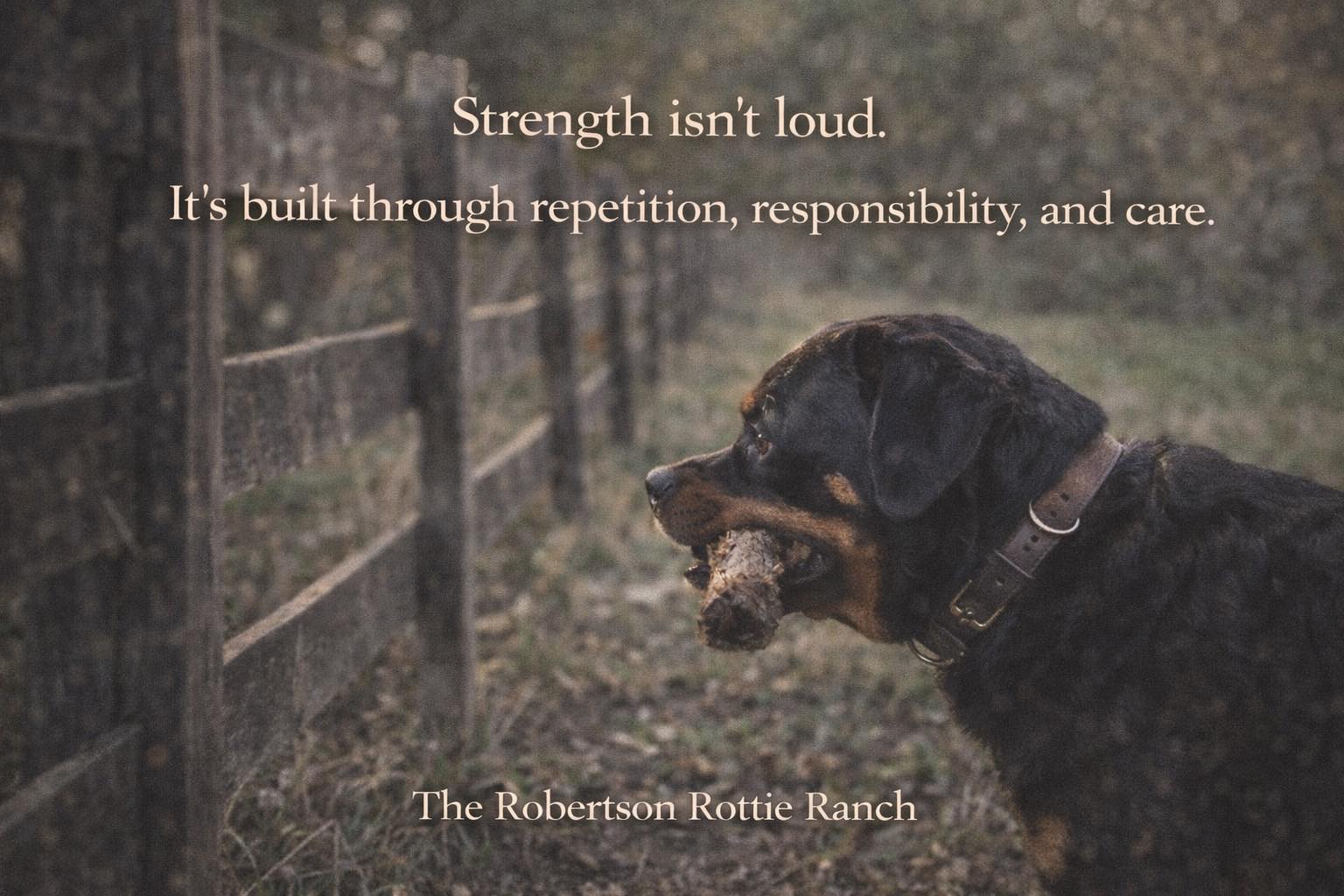 Rottie Ranch - Strength isn’t loud. It’s built through... | Facebook