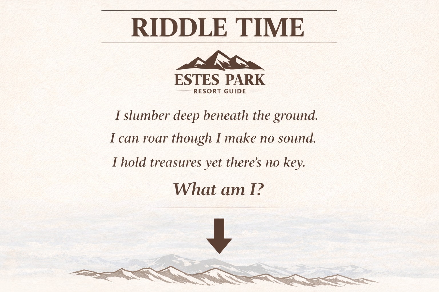 🧩 RIDDLE TIME! 🧩 This week’s... - Estes Park Resort Guide | Facebook