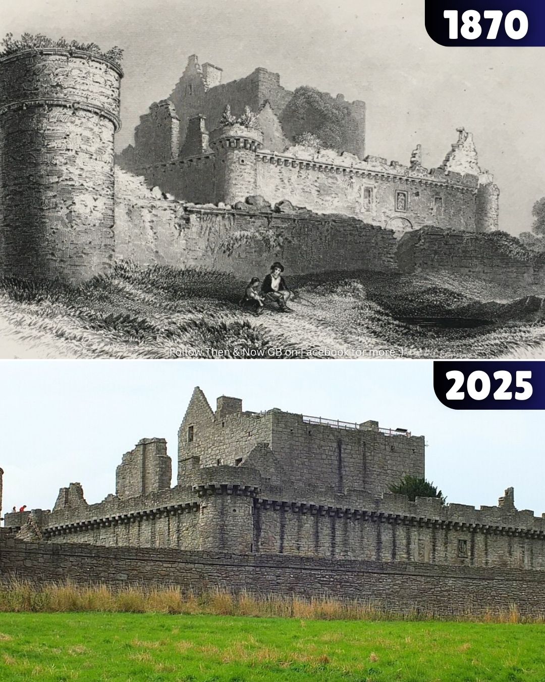 Then - Craigmillar Castle, engraved here 1870, is one of the best ...