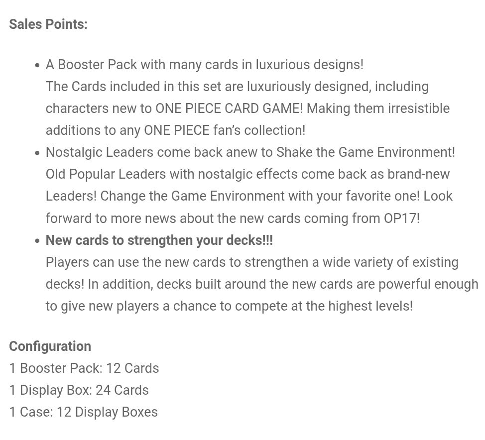 Paulbasaur - OP17 Details! Nostalgic leaders? Which... | Facebook