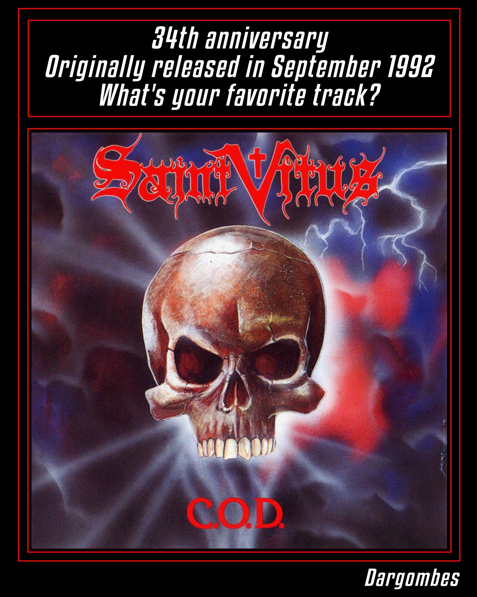 Saint Vitus' album C.O.D. (Children of Doom) 34th anniversary