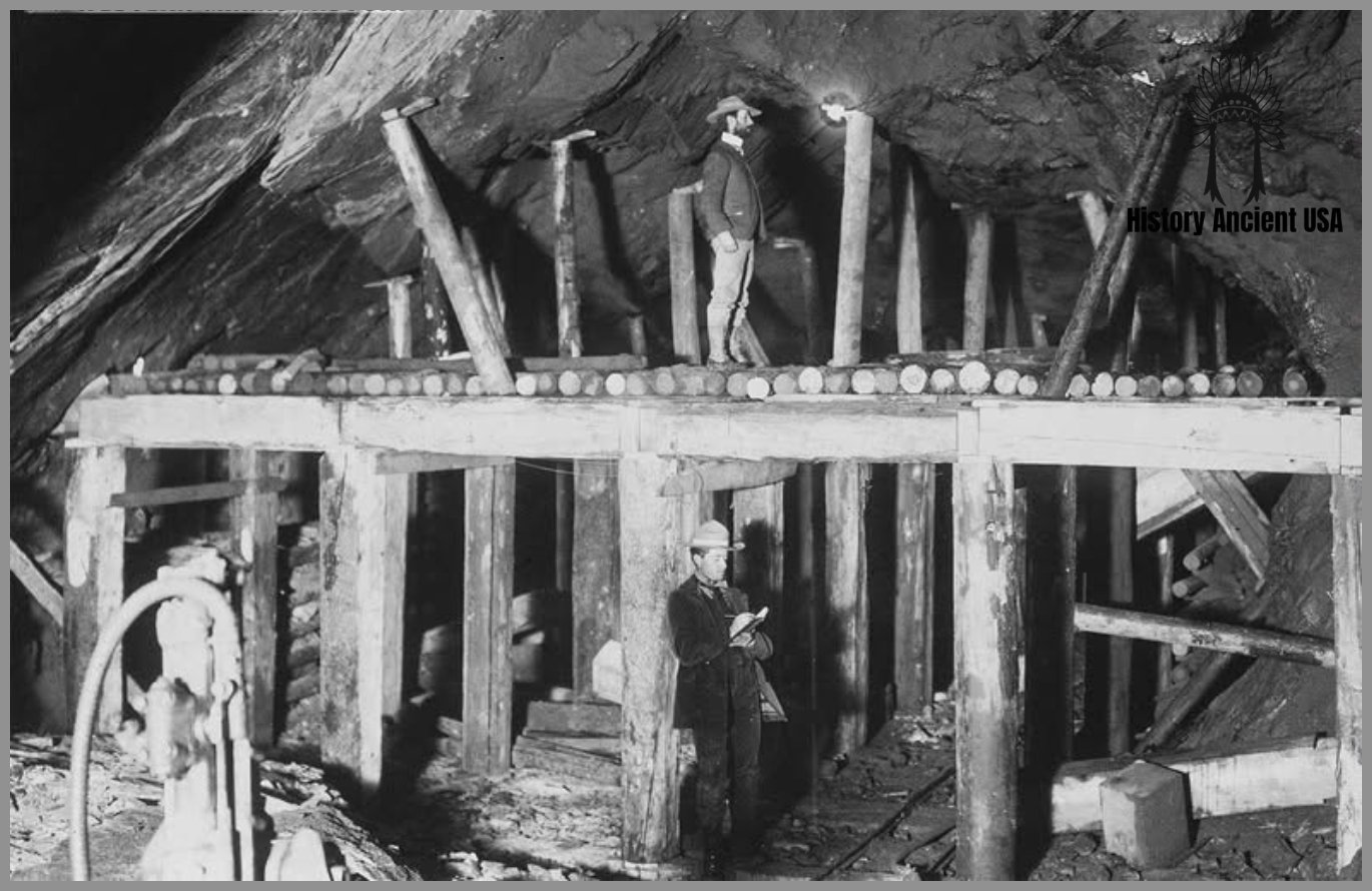 Square-set timbering in the Ferris-Haggarty mine (Encampment