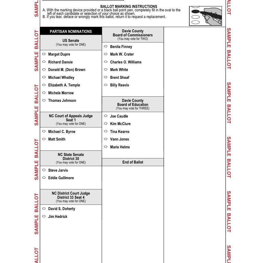 Here is the sample... - The Davie County Republican Party | Facebook