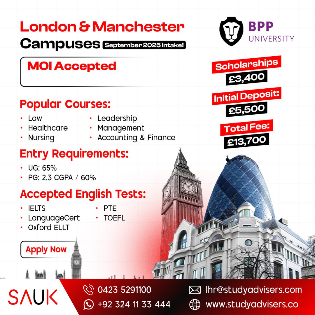 SAUK-Pakistan - 🎓 Study at BPP University – London & Manchester ...