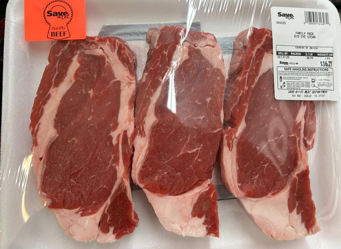 Save - Family Pack Rib Eye Steaks- $8.99/lb | Facebook
