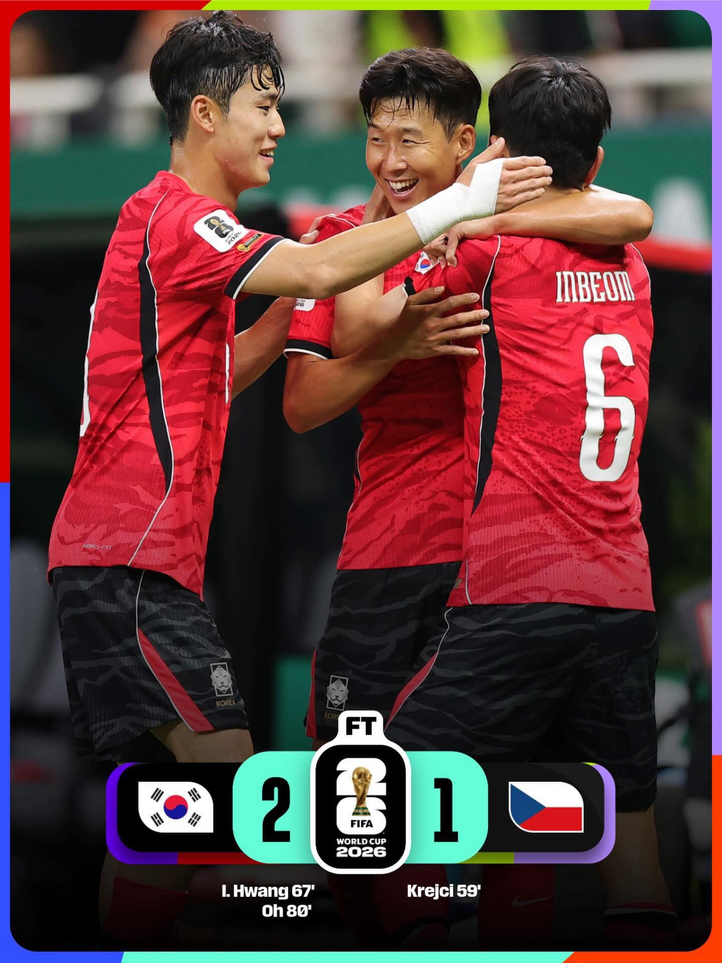 🚨UPDATE: South Korea have defeated Czechia 2-1 in the other FIFA