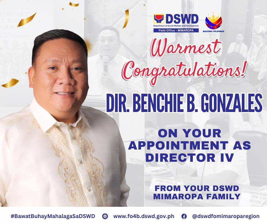 𝐖𝐚𝐫𝐦𝐞𝐬𝐭 𝐜𝐨𝐧𝐠𝐫𝐚𝐭𝐮𝐥𝐚𝐭𝐢𝐨𝐧𝐬 𝐭𝐨 𝐃𝐢𝐫𝐞𝐜𝐭𝐨𝐫... - DSWD MIMAROPA Region | Facebook