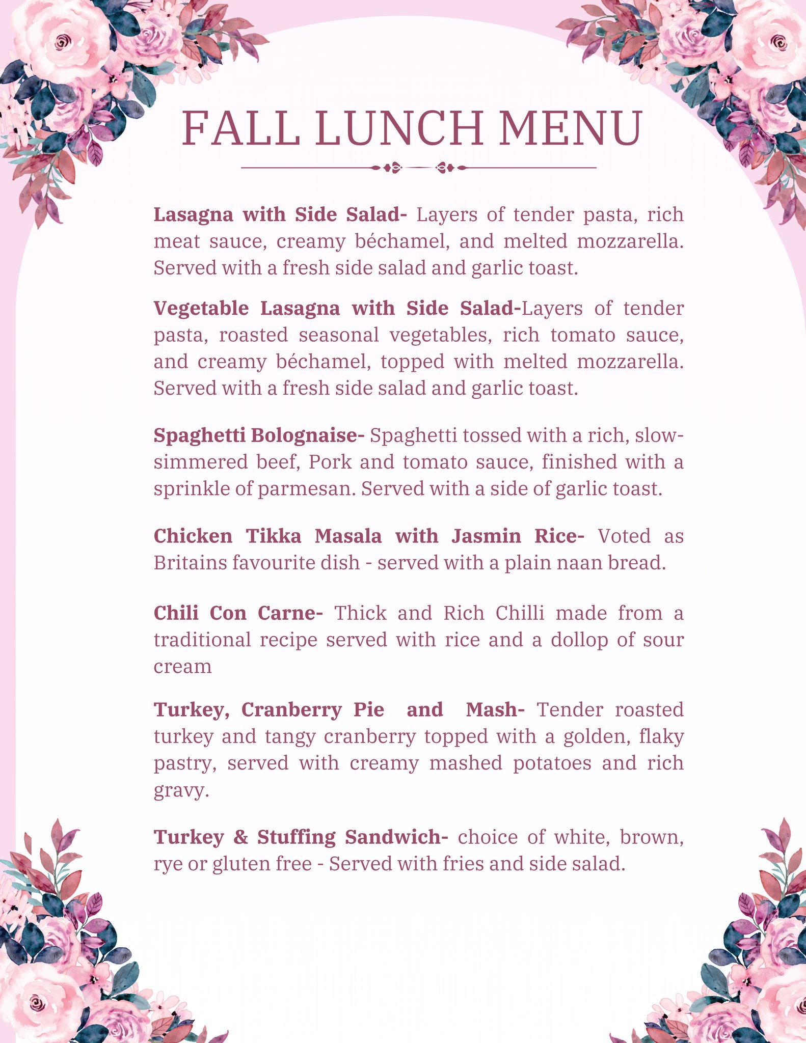 Campbells - 🍁 Introducing Our New Fall Menu 🍁 As the seasons change, so ...