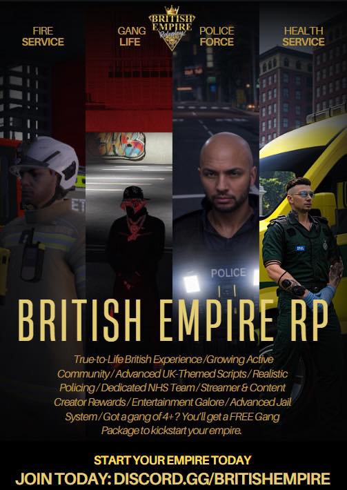 GTA5/FiveM Roleplay & Recruitment | 👑 British Empire RP 👑 | Facebook