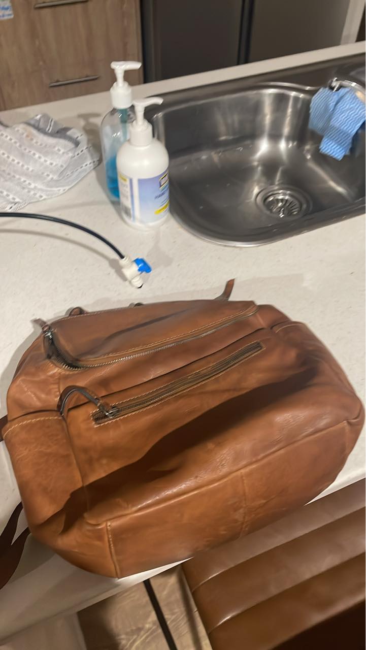 dirty leather backpack Elm Black Plant 1,478 Dirty Backpack Stock Photos