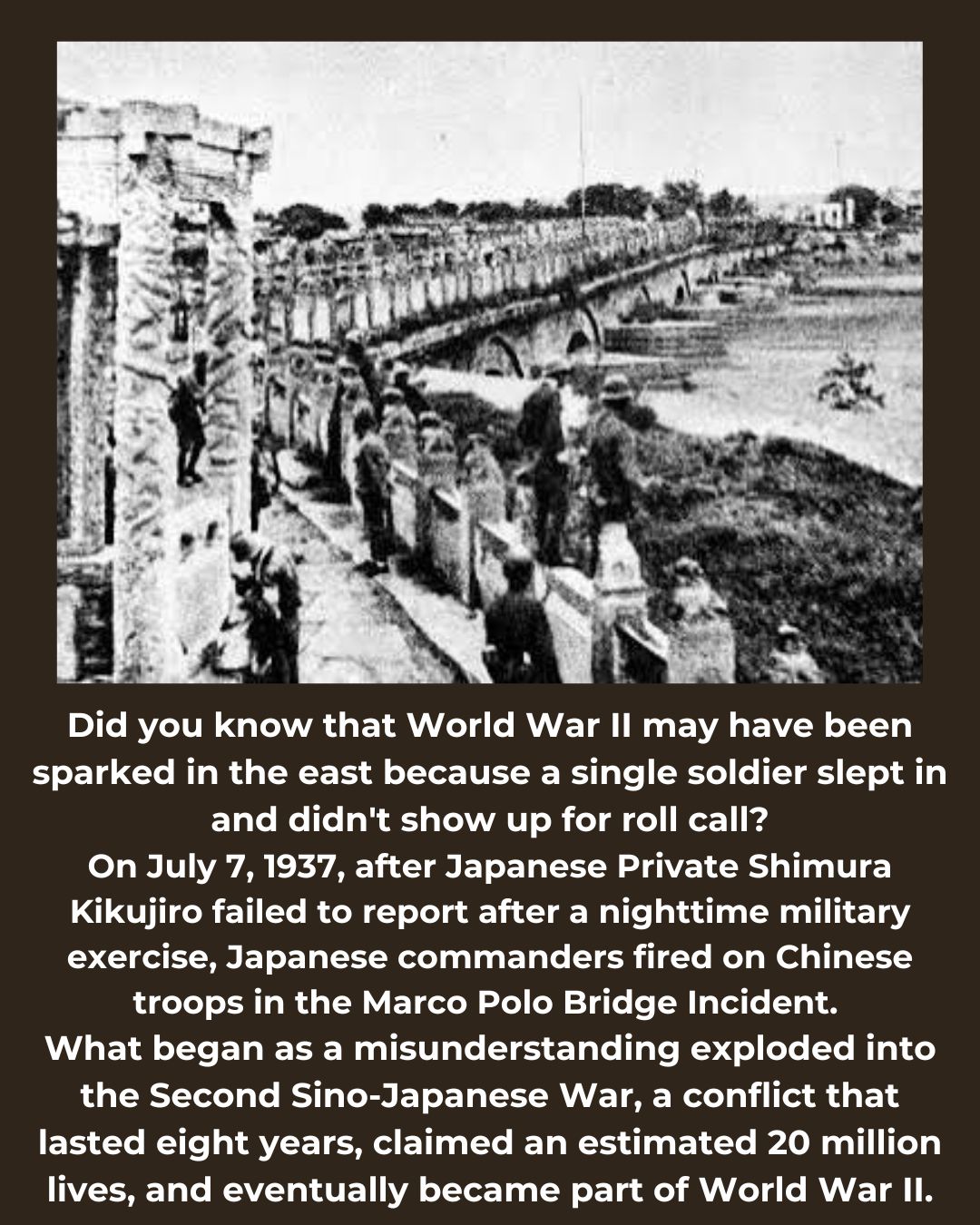 Tuesday marks the 89th anniversary of the historic July 7 Incident