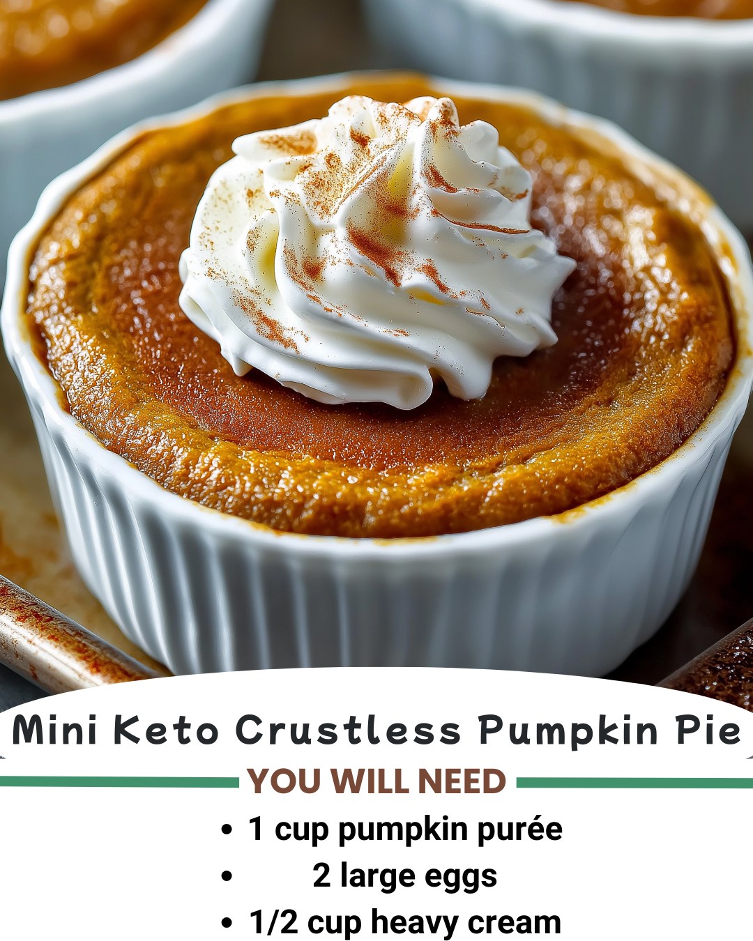 🥧🎃 Mini Keto Crustless Pumpkin Pie... - Cooking with Sabrina | Facebook