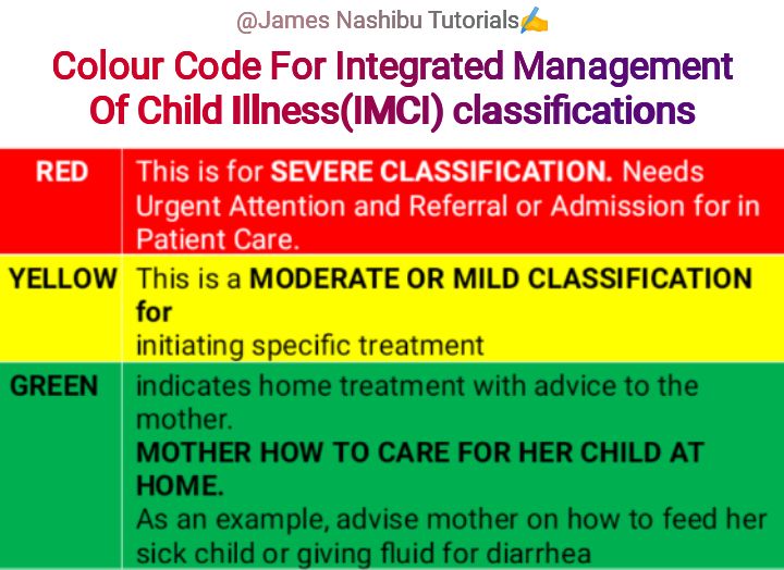 NMCZ REVISIONS | Colour code for IMCI classifications | Facebook