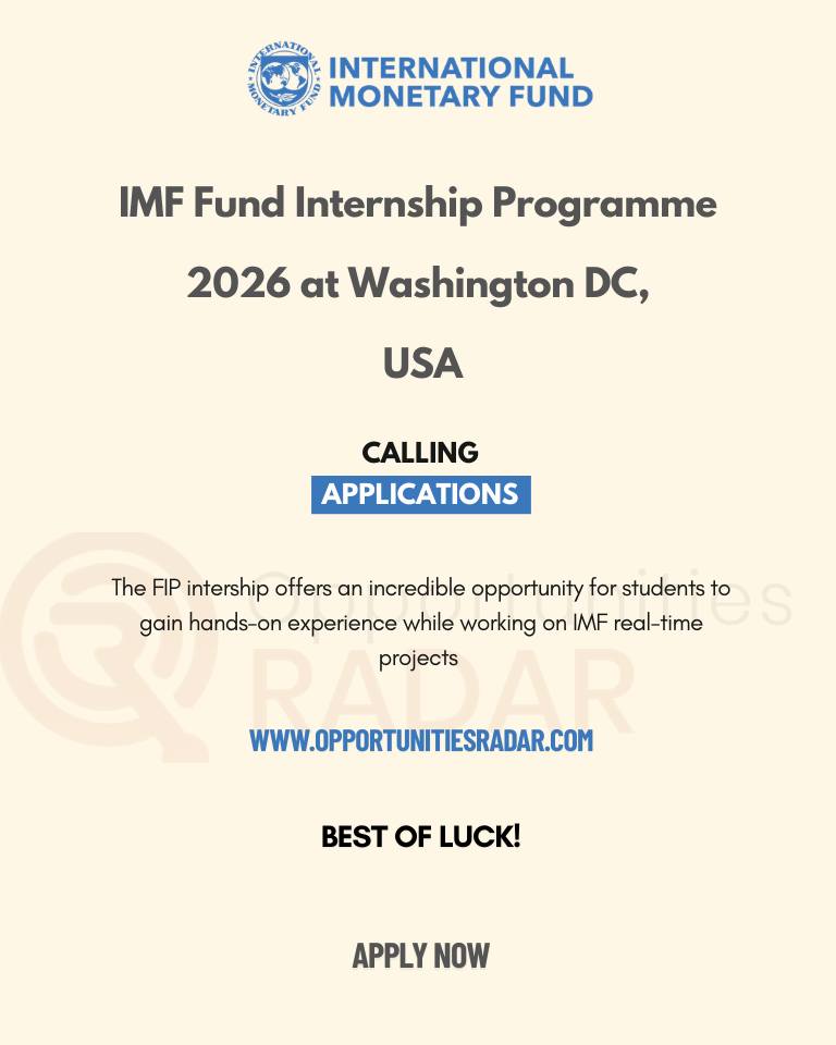 IMF internship program (FIP) 2026... - Opportunities Radar | Facebook