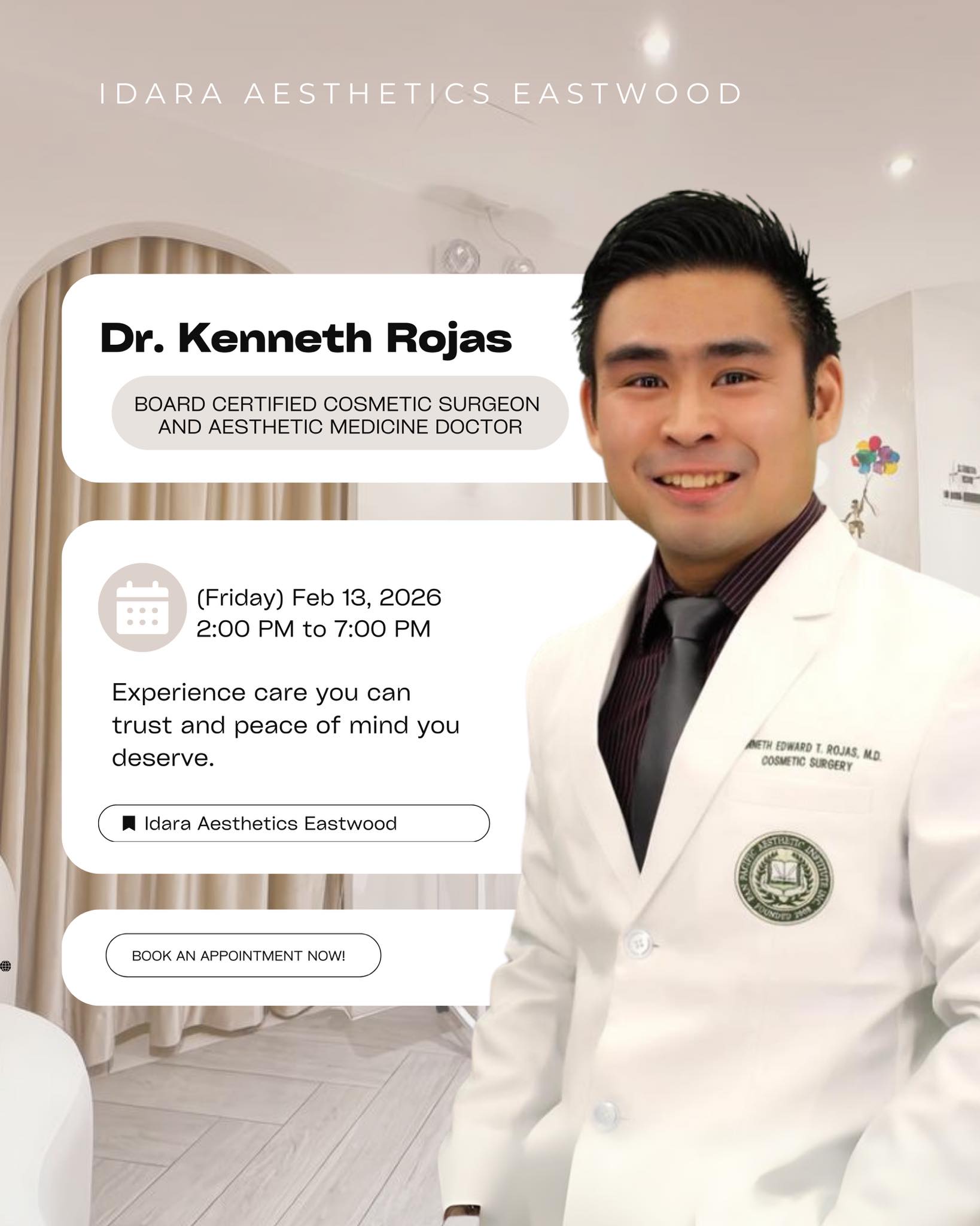 Dr. Kenneth Rojas is in today!... - Idara Aesthetics Eastwood | Facebook
