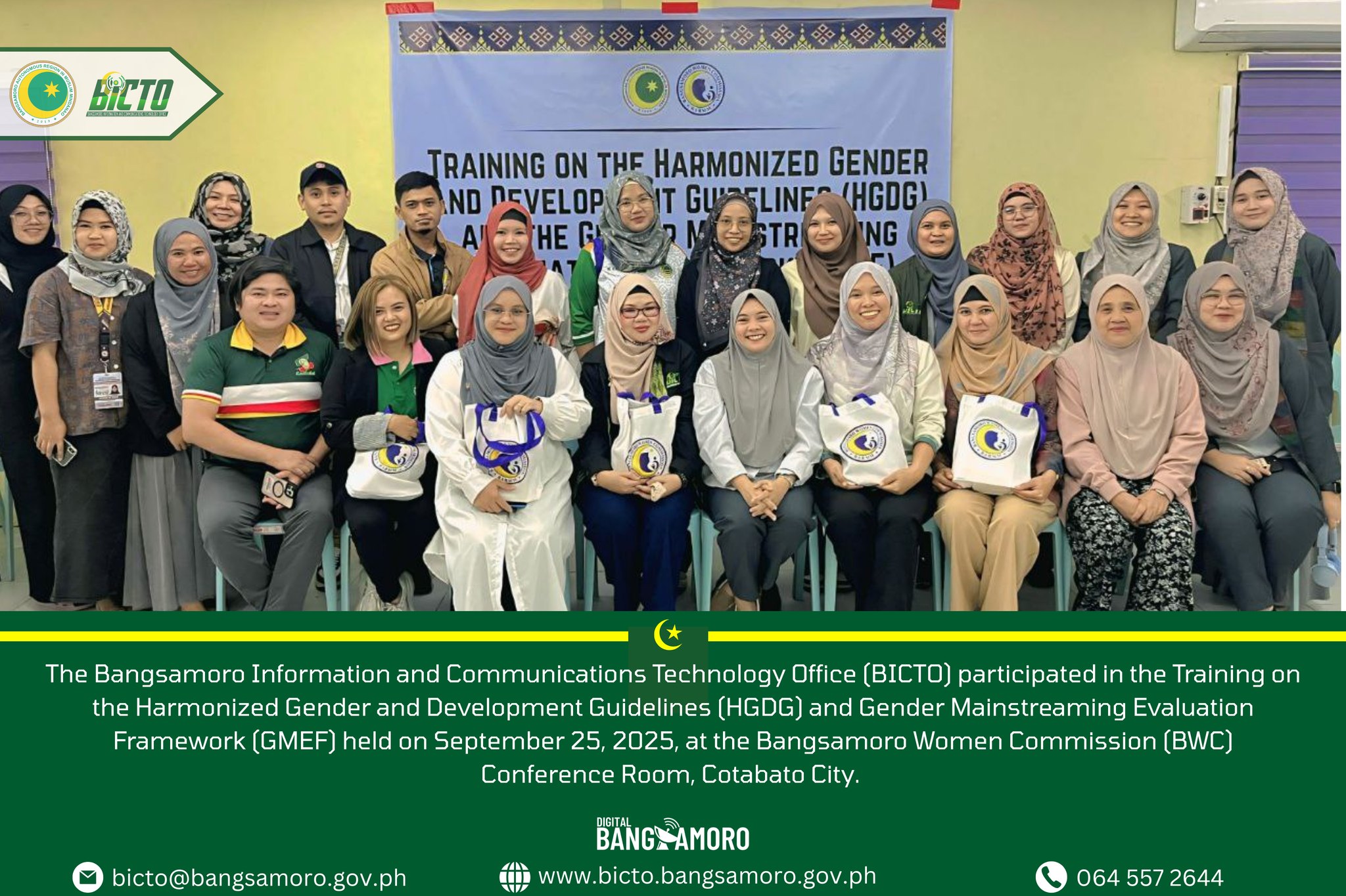 𝗕𝗜𝗖𝗧𝗢 𝗔𝘁𝘁𝗲𝗻𝗱𝘀 𝘁𝗵𝗲 𝗛𝗚𝗗𝗚 𝗮𝗻𝗱 𝗚𝗠𝗘𝗙 𝗧𝗿𝗮𝗶𝗻𝗶𝗻𝗴 COTABATO CITY – The Bangsamoro ...