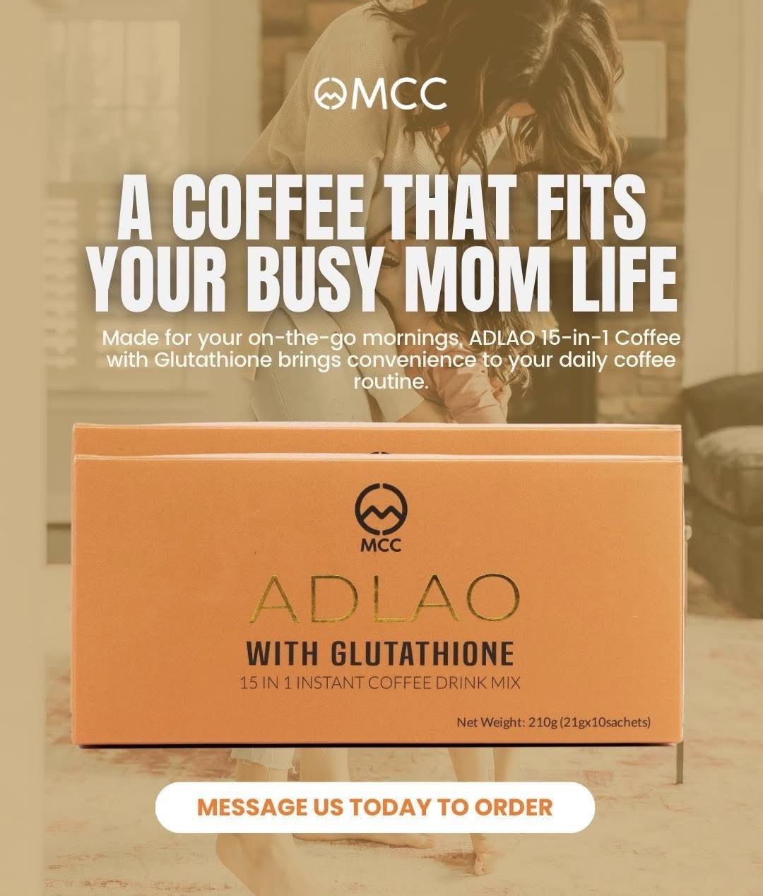 ADLAO 15-in-1 Coffee with Glutathione for busy moms