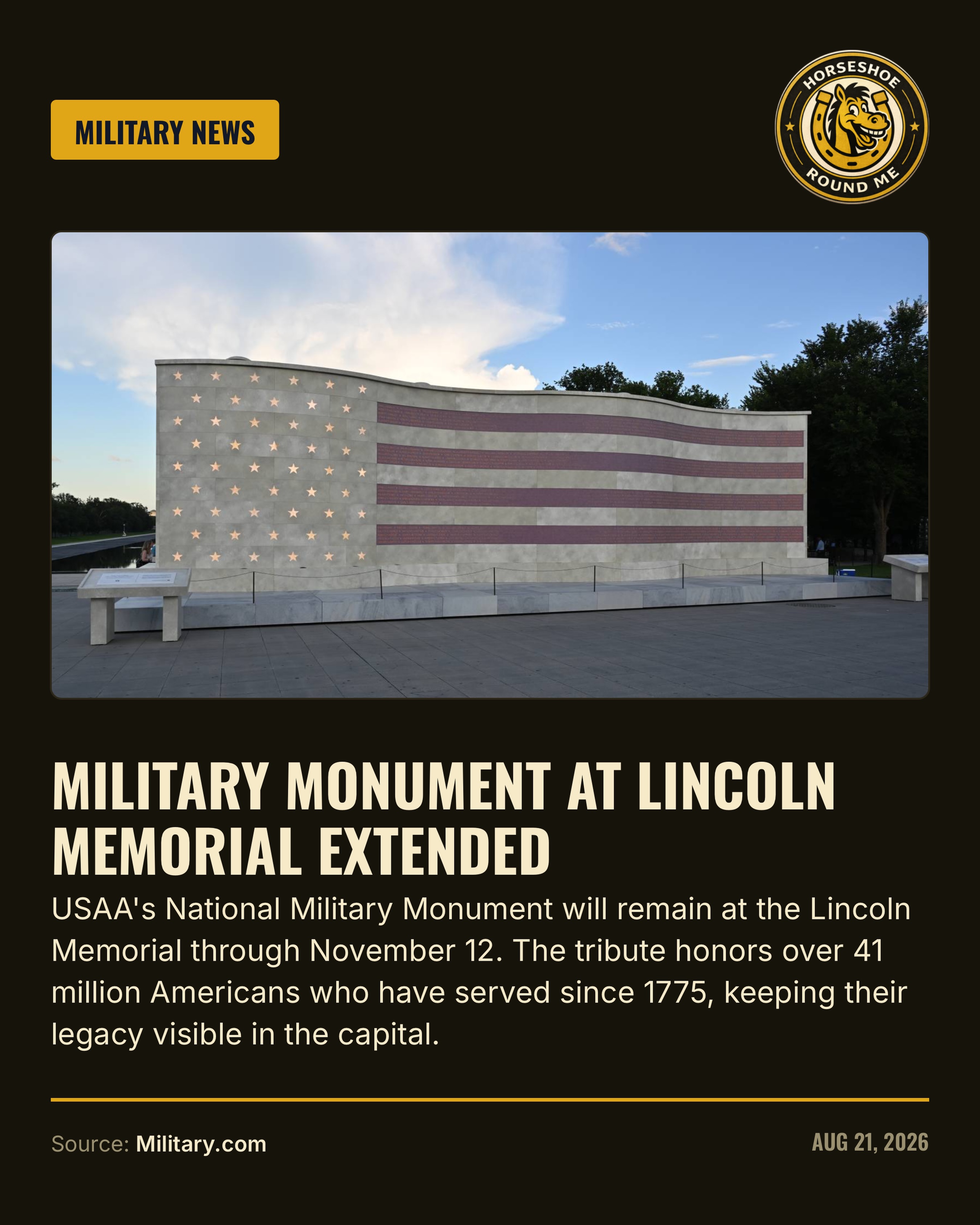 A temporary monument in Washington, D.C., displays the names of