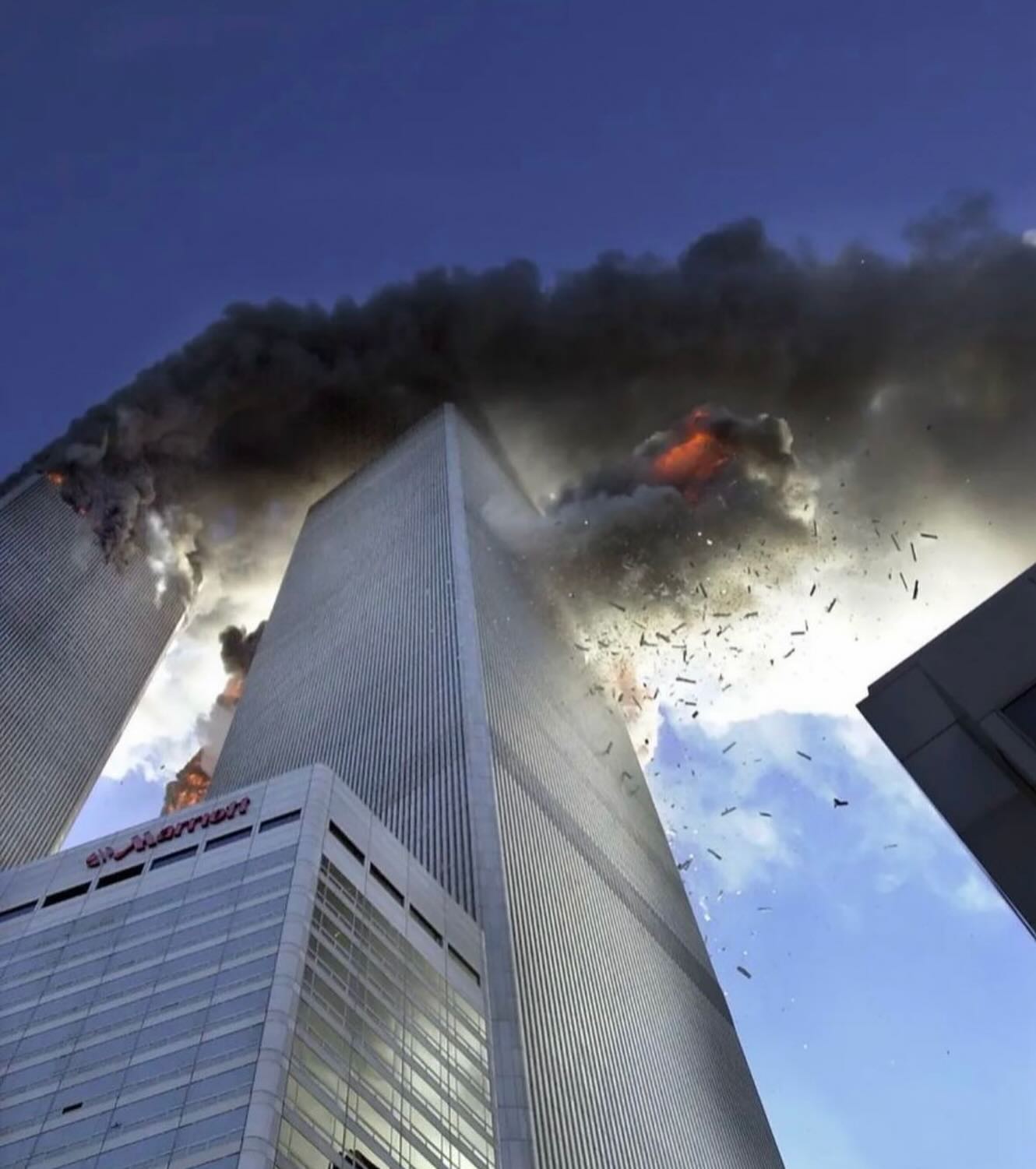 Photo of UA175 hitting the WTC on September 11, 2001