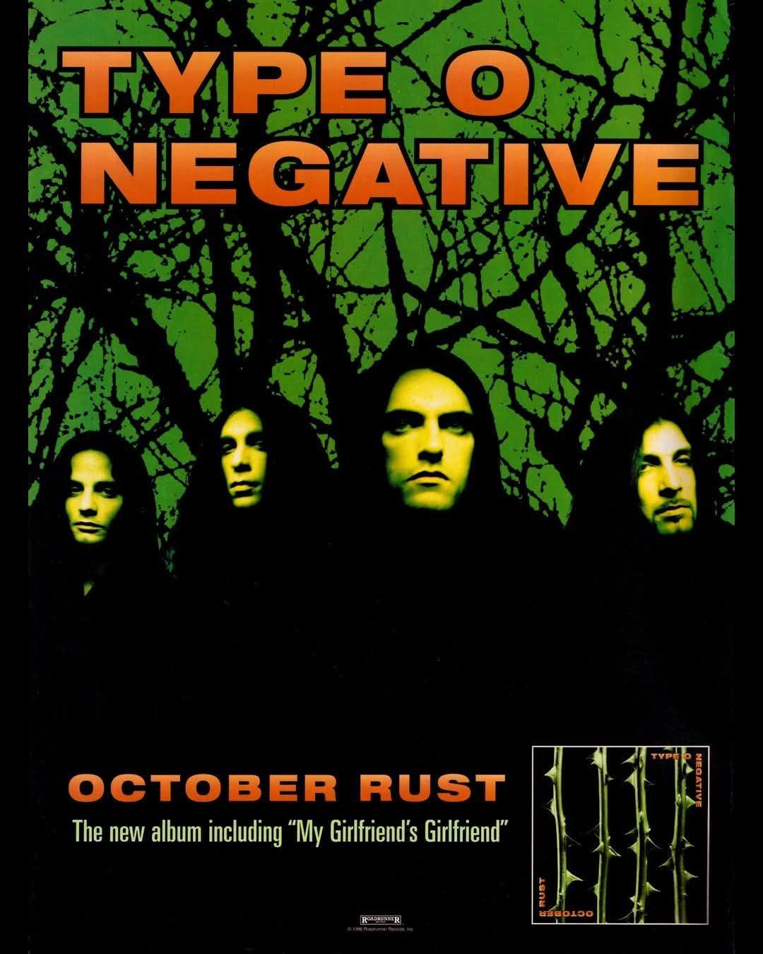 Last Type O Negative October Rust promo poster from Rockstock 96