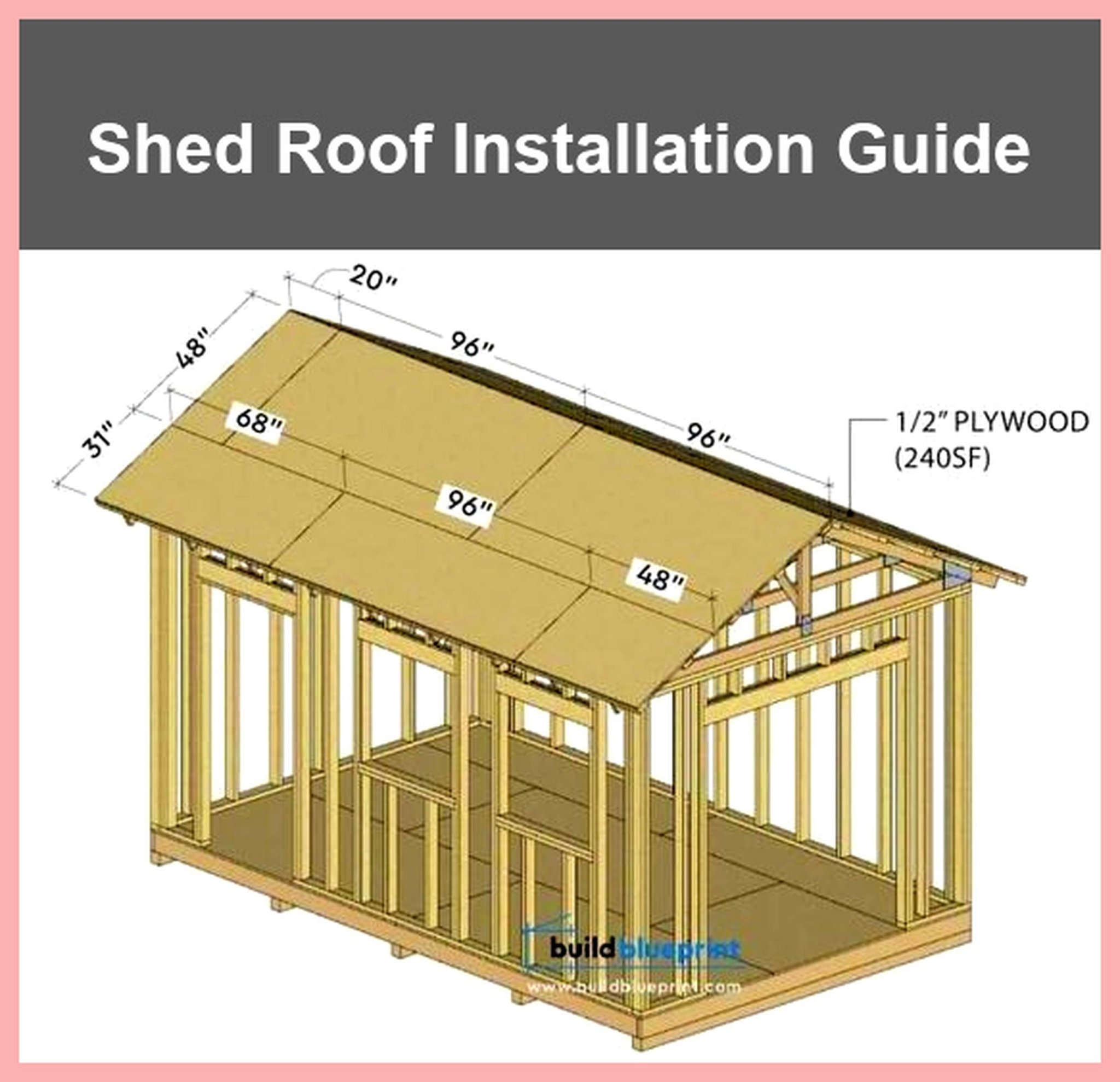 DreamSpace - Shed Roof Installation Guide, showing the layout for ...