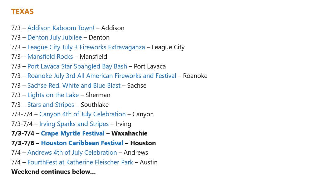 Texas Festivals