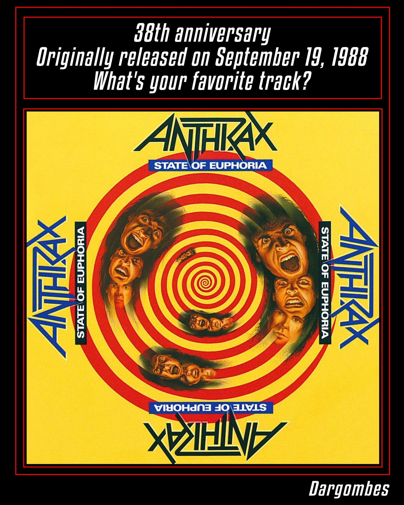 Sept 19th 1988 𝐀𝐧𝐭𝐡𝐫𝐚𝐱 released the album 