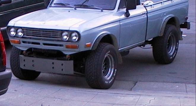 Datsun 720 slam truck conversion with custom seating