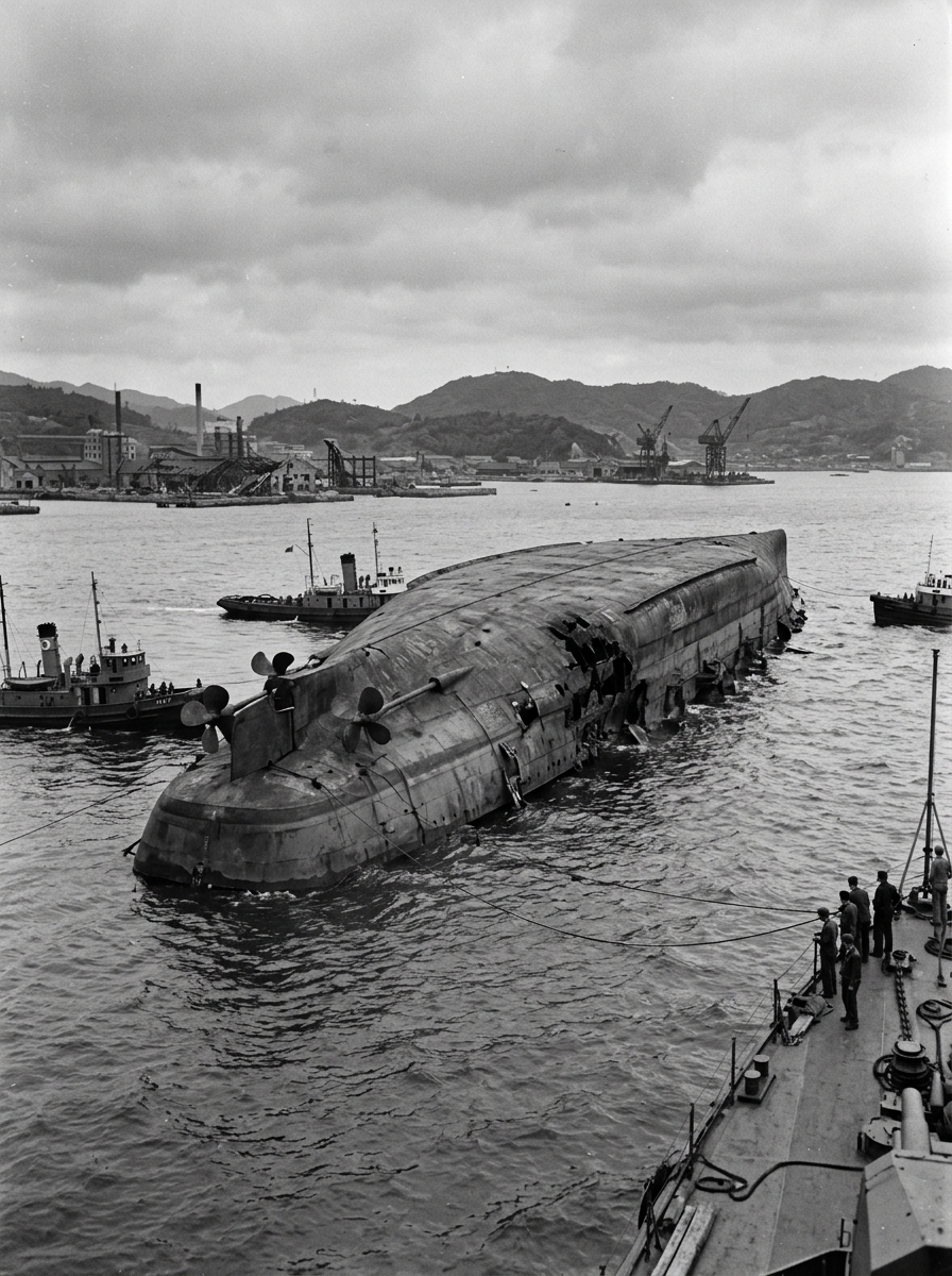 週刊誌 izu IJN Izumo wreck seen off Kure, Japan