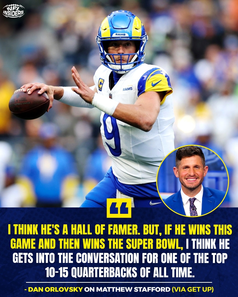 NFL Insiders - Dan Orlovsky says a Super Bowl win could... | Facebook