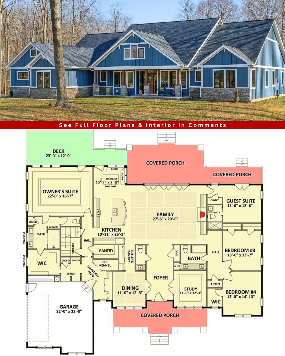 Floor - Explore this Gorgeous 3,394 Sq Ft Craftsman House Plan with ...